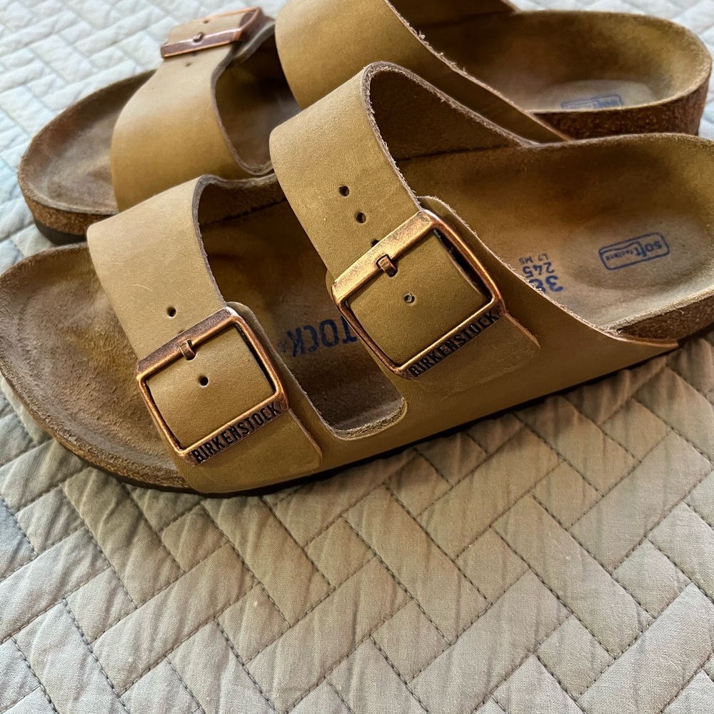 Birkenstock brown Arizona tobacco oiled leather 38